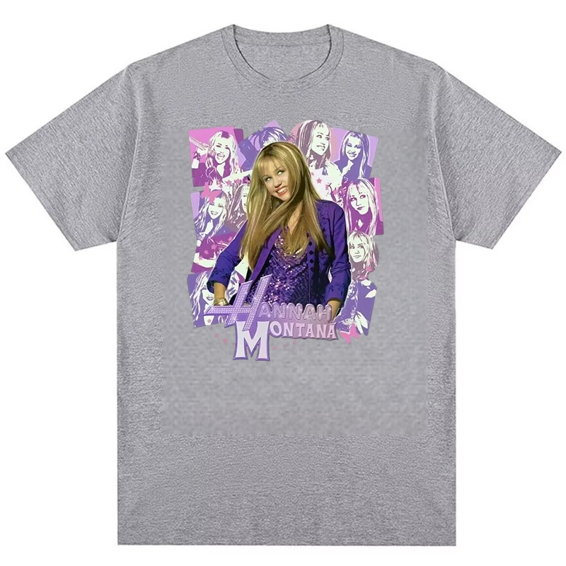 Áo thun nam nữ thiết kế logo Hannah Montana retro thời thượng 2026