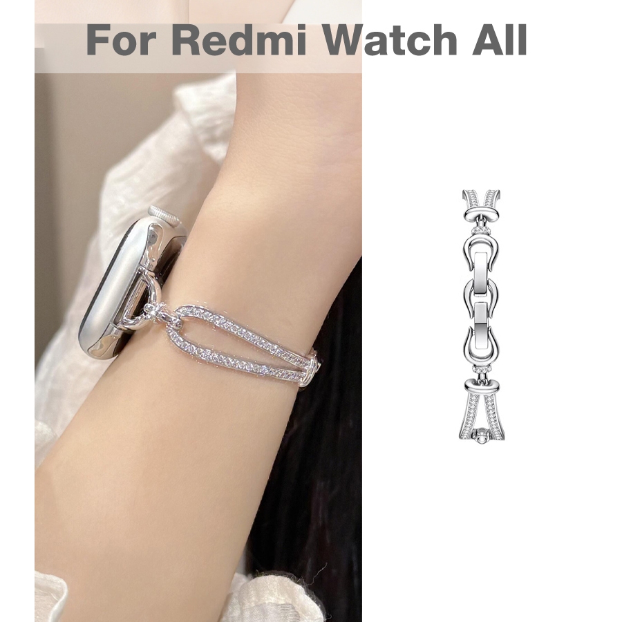 Dây đeo vòng tay thời trang kim cương hình chữ U tinh tế dành cho nữ Thích hợp cho Redmi xiaomi Redmi Watch 5 5lite 5Acitve 4 3Active 3 2Lite 2
