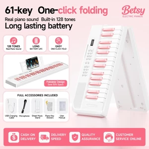 BETSY Đàn Piano Điện Tử B151T 61 Phím Gọn Phù Hợp Cho Trẻ Em Và Người Mới Bắt Đầu Thiết Kế Tiện Dễ Di Chuyển