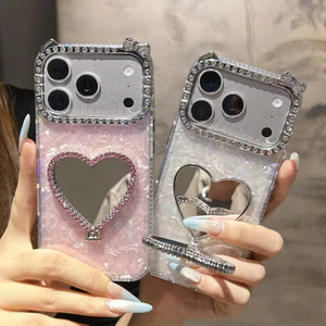 Ốp lưng cứng hình trái tim lấp lánh tương thích với iPhone 11 pro max 12pro max 13 pro max 14 pro max 15 pro max 16 pro max 17pro max