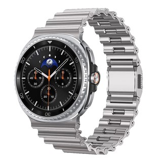Dây đeo bằng thép không gỉ hình sóng cho iwatch Series Ultra / 11 / 10 / 9, 22 dây đeo đồng hồ phổ thông, thích hợp cho Samsung watch8 / watch7 Ultra 47mm