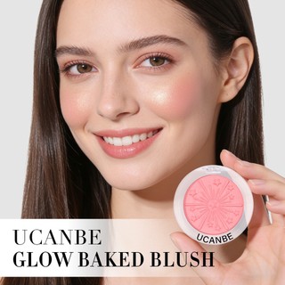 UCANBE Baked Blush for Cheek, Glow Blushing Palette - Bảng trang điểm phấn má hồng hỗn hợp mịn màng liền mạch, mang lại làn da bánh lái tự nhiên lâu trôi