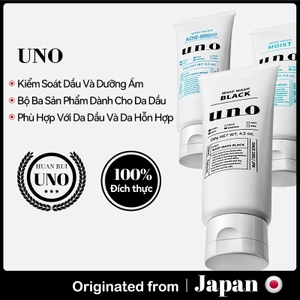 【UNO】Bộ ba sữa rửa mặt nam (Đen + Xanh dương + Xanh lục) Kiểm soát dầu, Làm sạch sâu, Làm sáng da