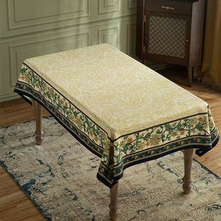Khăn trải bàn bằng vải lanh Cotton sang trọng American Retro - Chống thấm nước, hình chữ nhật, dành cho bàn ăn / bàn cà phê, phong cách cao cấp