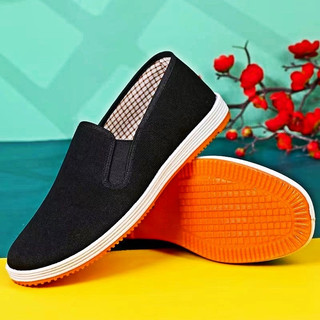 [Trong một tuần 1100 + Đặt hàng ghép nối mọi người] Giày đế gân bò nam Giày vải Bắc Kinh cũ Đế mềm Cotton nguyên chất Chống trượt Chống mài mòn Thoáng khí Giày vải đen Wor