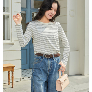 Áo thun dài tay nữ sọc - nhẹ và thoải mái, thời trang cho mùa xuân thu