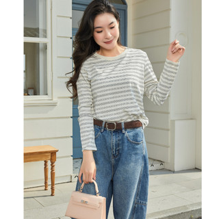 Áo thun dài tay nữ sọc - nhẹ và thoải mái, thời trang cho mùa xuân thu