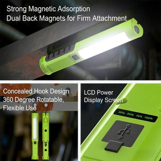 Đèn pin LED COB đa năng - Gấp lại được, từ tính - Phù hợp cho công việc, sửa xe hơi và đèn cảnh báo màu đỏ/xanh