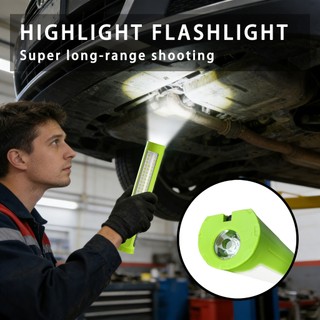 Đèn pin LED COB đa năng - Gấp lại được, từ tính - Phù hợp cho công việc, sửa xe hơi và đèn cảnh báo màu đỏ/xanh