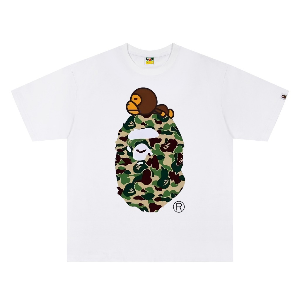 Áo thun ngắn tay in hình khỉ & họa tiết khỉ đột cổ điển Camo