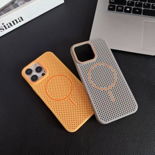 Dành Cho iPhone 16 Pro Max 15 Pro Max 16 12 Pro 14 Plus 13 Ốp Điện Thoại, Nhiều Màu Sắc, Thoáng Khí, Tản Nhiệt, Hút Từ Tính, Chống Rơi, Chống Sốc, PC Đơn Giản Bảo Vệ Điện Thoại