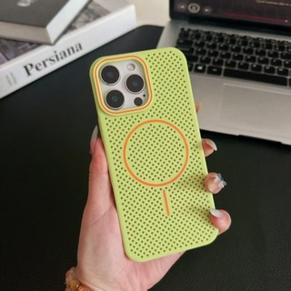 Dành Cho iPhone 16 Pro Max 15 Pro Max 16 12 Pro 14 Plus 13 Ốp Điện Thoại, Nhiều Màu Sắc, Thoáng Khí, Tản Nhiệt, Hút Từ Tính, Chống Rơi, Chống Sốc, PC Đơn Giản Bảo Vệ Điện Thoại