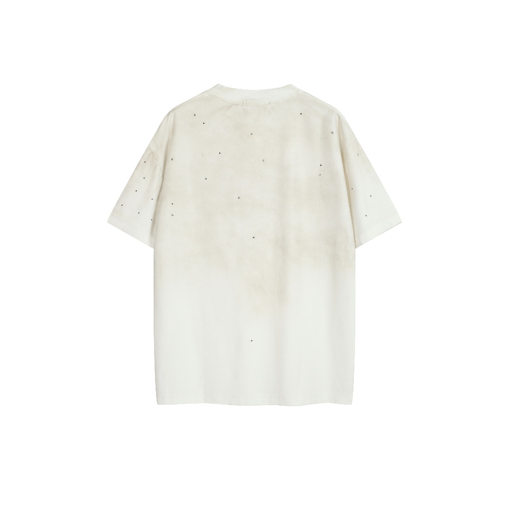 Áo thun ngắn tay Unisex có Logo AC Phong cách kim cương giả in họa tiết đau khổ cổ điển