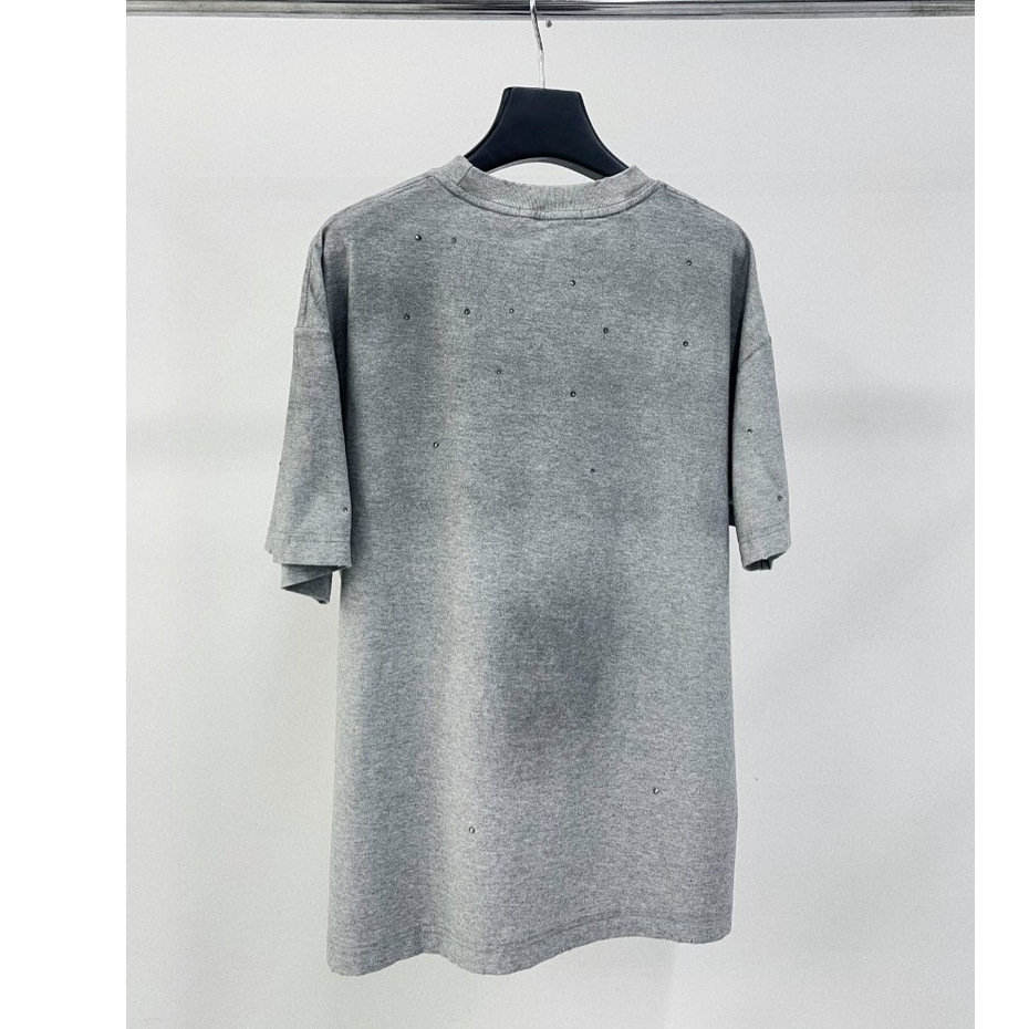 Áo thun ngắn tay Unisex có Logo AC Phong cách kim cương giả in họa tiết đau khổ cổ điển