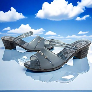 [Thoáng Khí Nhẹ] Dép Phong Cách Mới Nữ Mặc Ngoài Dép Pha Lê Bán Chạy Thời Trang Nữ Mùa Hè Jelly Influencer Flip-Flops Nâng Cao Hai @ -