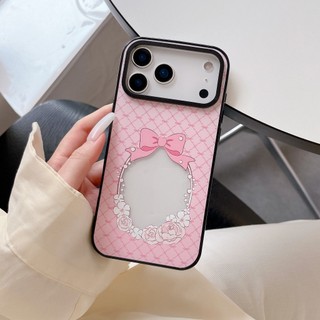 Dành Cho iPhone 17 16 15 Pro Max Trái Tim Nơ Miếng Dán Ốp lưng iPhone 11 12 13 14 Pro Max Plus Acrylic Cứng PC Ốp Lưng