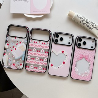 Dành Cho iPhone 17 16 15 Pro Max Trái Tim Nơ Miếng Dán Ốp lưng iPhone 11 12 13 14 Pro Max Plus Acrylic Cứng PC Ốp Lưng