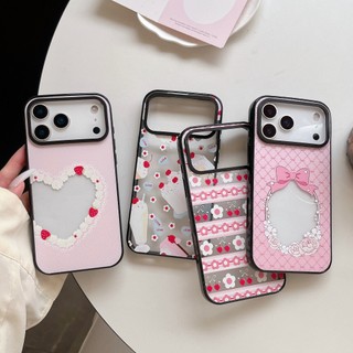 Dành Cho iPhone 17 16 15 Pro Max Trái Tim Nơ Miếng Dán Ốp lưng iPhone 11 12 13 14 Pro Max Plus Acrylic Cứng PC Ốp Lưng