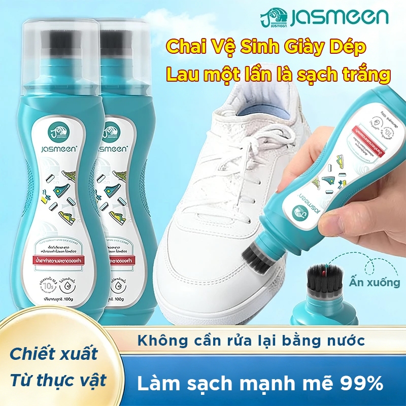 Chai tẩy trắng giày JASMEEN - lọ tẩy ố giày dép, Lau là sạch, không cần giặt