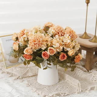 Nhân Tạo Lụa Hoa Hồng Pompom Hoa Cúc Hoa Giả Vintage Nhà Phòng Khách Trang Trí Bàn Cưới Cô Dâu Đảng Chụp Ảnh Chống Đỡ Thẩm Mỹ Vật Trang Trí