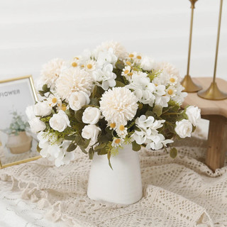 Nhân Tạo Lụa Hoa Hồng Pompom Hoa Cúc Hoa Giả Vintage Nhà Phòng Khách Trang Trí Bàn Cưới Cô Dâu Đảng Chụp Ảnh Chống Đỡ Thẩm Mỹ Vật Trang Trí
