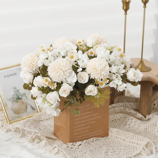 Nhân Tạo Lụa Hoa Hồng Pompom Hoa Cúc Hoa Giả Vintage Nhà Phòng Khách Trang Trí Bàn Cưới Cô Dâu Đảng Chụp Ảnh Chống Đỡ Thẩm Mỹ Vật Trang Trí
