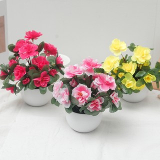 Nhân Tạo Hoa Cúc Chậu Cây Giả Lụa Hoa Cây Cảnh Nhà Nhỏ Để Bàn Trang Trí Phòng Trang Trí Trong Nhà Thực Tế Rhododendron Hiển Thị