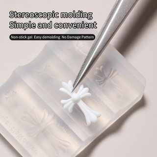 ANNIES Phụ Kiện Làm Móng Tay Khuôn Silicon Crow Heart Cross Nơ Dễ Thương