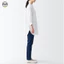Phong cách Nhật Bản Muji Style / Áo sơ mi dài tay cổ tròn dài tay ba phần tư / Áo sơ mi chống nắng dáng rộng dành cho nữ