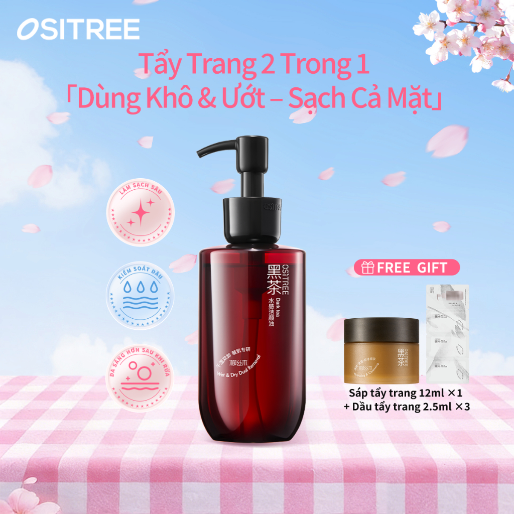 OSITREE Khô Tay Ướt Có Thể Sử Dụng Dầu Rửa Mặt Làm Sạch Sâu Dưỡng Ẩm Loại Bỏ Mụn Đầu Đen