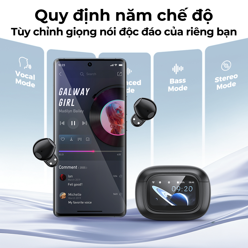 MINISO MS126 Tai nghe phiên dịch Bluetooth 6.0 Kẹp Hỗ trợ dịch thuật đa ngôn ngữ tai Màn hình LED cảm ứng Có chức năng chống ồn chủ động
