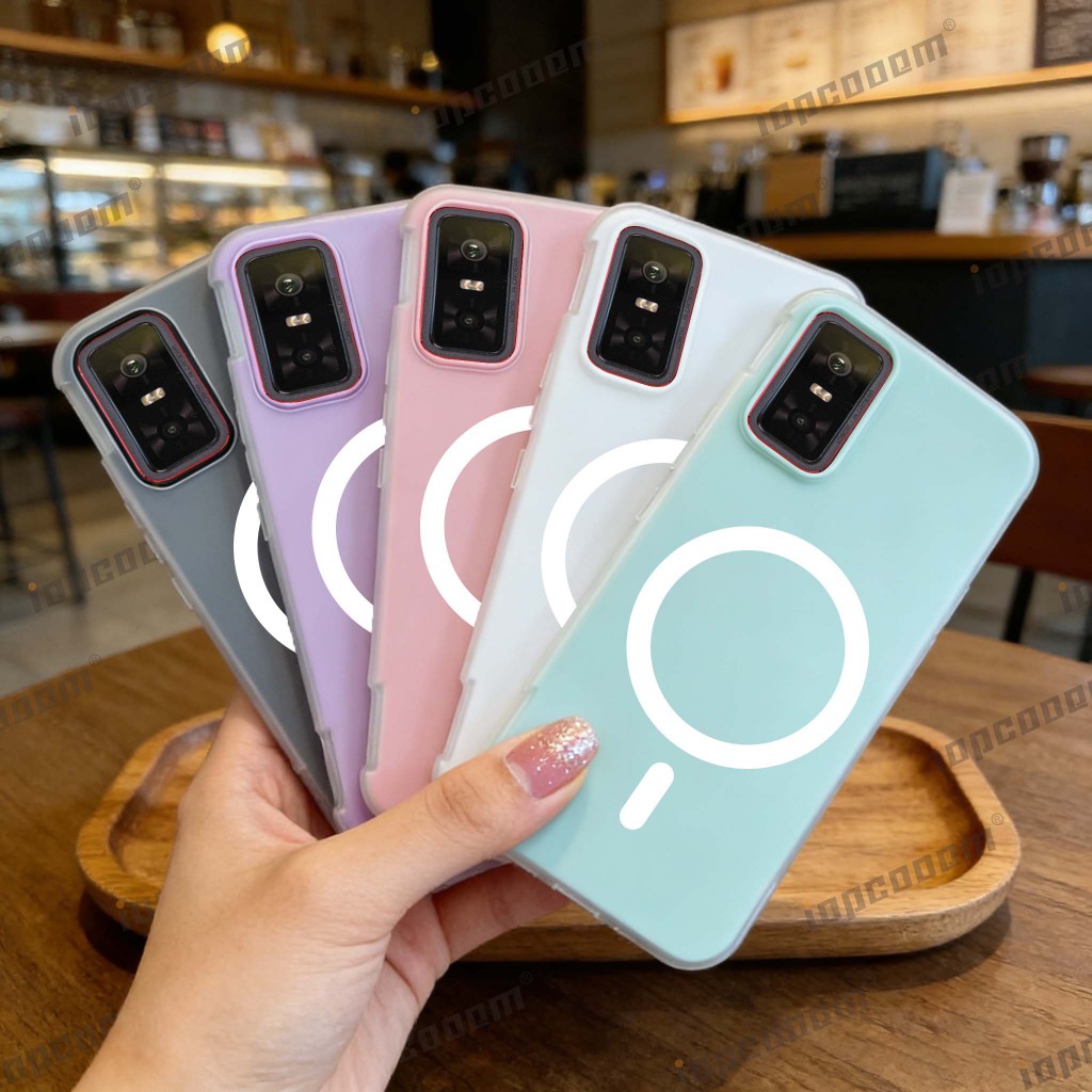 Ốp điện thoại chống sốc từ tính bằng silicon màu kẹo cho Infinix GT 20 30 Pro 4G 5G — thiết kế hai lớp hợp thời trang có nhiều màu