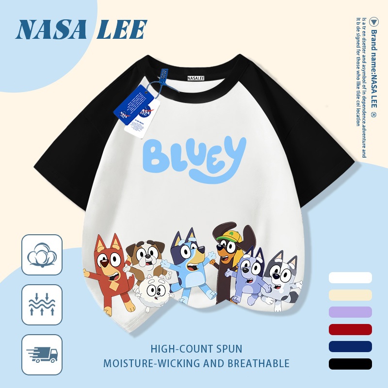 [Giao hàng trong ngày] Áo thun Cotton thoáng khí màu trắng cho trẻ em của NASA Plui In hình hợp thời trang bé trai 3-16 tuổi bé gái tay ngắn thông thường