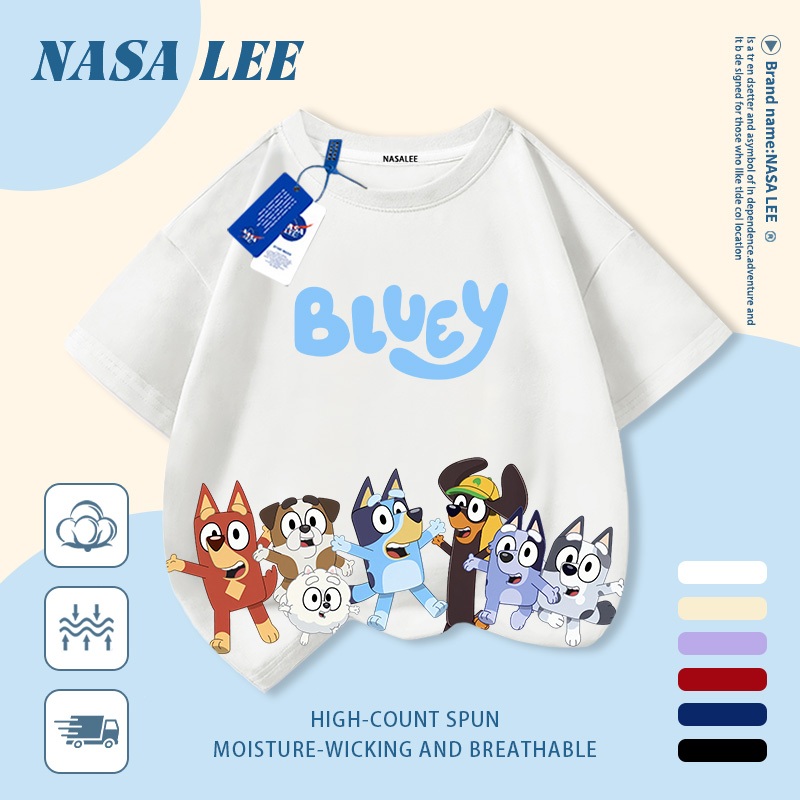 [Giao hàng trong ngày] Áo thun Cotton thoáng khí màu trắng cho trẻ em của NASA Plui In hình hợp thời trang bé trai 3-16 tuổi bé gái tay ngắn thông thường