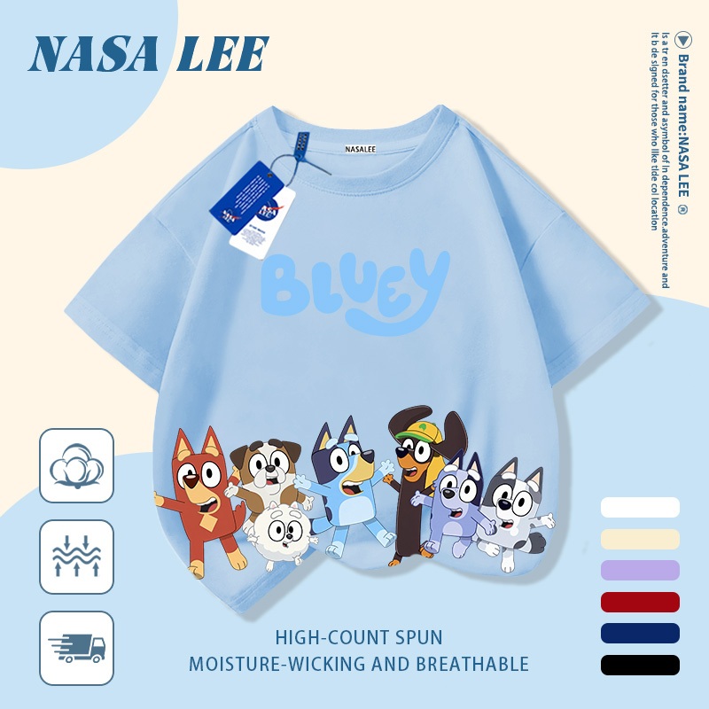 [Giao hàng trong ngày] Áo thun Cotton thoáng khí màu trắng cho trẻ em của NASA Plui In hình hợp thời trang bé trai 3-16 tuổi bé gái tay ngắn thông thường