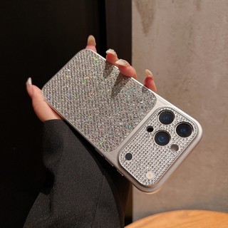 Ốp điện thoại lấp lánh toàn bộ cửa sổ lớn sang trọng phù hợp cho iPhone 11 12 13 14 15 16 17 Pro Max Vỏ silicon chống rơi