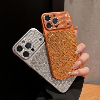 Ốp điện thoại lấp lánh toàn bộ cửa sổ lớn sang trọng phù hợp cho iPhone 11 12 13 14 15 16 17 Pro Max Vỏ silicon chống rơi