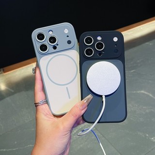 Cảm giác da kép màu tức thì 17 vỏ điện thoại từ tính cửa sổ lớn phù hợp cho iPhone 13 14 15 16 17 Pro Max mờ bao gồm tất cả vỏ silicon chống rơi