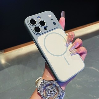 Cảm giác da kép màu tức thì 17 vỏ điện thoại từ tính cửa sổ lớn phù hợp cho iPhone 13 14 15 16 17 Pro Max mờ bao gồm tất cả vỏ silicon chống rơi