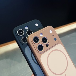 Cảm giác da kép màu tức thì 17 vỏ điện thoại từ tính cửa sổ lớn phù hợp cho iPhone 13 14 15 16 17 Pro Max mờ bao gồm tất cả vỏ silicon chống rơi