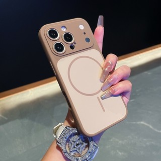 Cảm giác da kép màu tức thì 17 vỏ điện thoại từ tính cửa sổ lớn phù hợp cho iPhone 13 14 15 16 17 Pro Max mờ bao gồm tất cả vỏ silicon chống rơi