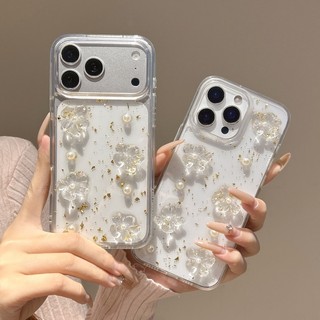Ốp điện thoại hoa thủy tinh lập thể 3D sáng tạo phù hợp cho iPhone 11 12 13 14 15 16 17 Pro Max trong suốt bao gồm tất cả vỏ silicon chống rơi
