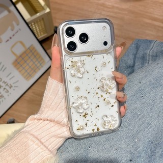 Ốp điện thoại hoa thủy tinh lập thể 3D sáng tạo phù hợp cho iPhone 11 12 13 14 15 16 17 Pro Max trong suốt bao gồm tất cả vỏ silicon chống rơi
