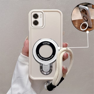 Ốp Lưng Cho OPPO A6 A6X Cao Cấp Tối Giản Chống Rơi Điện Thoại Thẩm Mỹ 3D Kim Loại Giá Đỡ Điện Thoại Miễn Phí Tinh Tế Dây