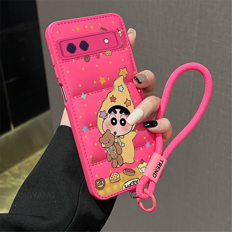 Ốp Lưng Cho Google Pixel 6 Pixel 6A Pixel 6 Pro Advanced 3D Xuống Áo Khoác Thiết Kế Mới Vỏ Điện Thoại Thẩm Mỹ Hoạt Hình Đơn Giản Họa Tiết Miễn Phí Tinh Tế Dây