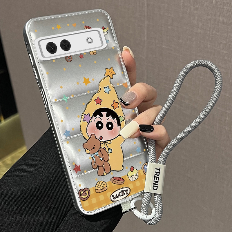 Ốp Lưng Cho Google Pixel 6 Pixel 6A Pixel 6 Pro Advanced 3D Xuống Áo Khoác Thiết Kế Mới Vỏ Điện Thoại Thẩm Mỹ Hoạt Hình Đơn Giản Họa Tiết Miễn Phí Tinh Tế Dây