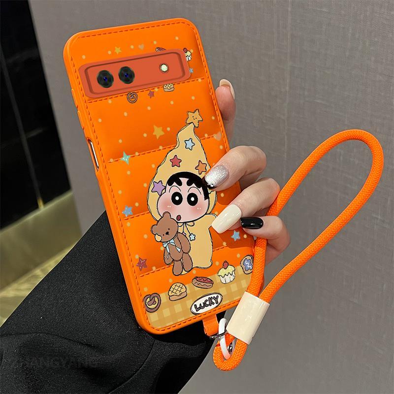 Ốp Lưng Cho Google Pixel 6 Pixel 6A Pixel 6 Pro Advanced 3D Xuống Áo Khoác Thiết Kế Mới Vỏ Điện Thoại Thẩm Mỹ Hoạt Hình Đơn Giản Họa Tiết Miễn Phí Tinh Tế Dây