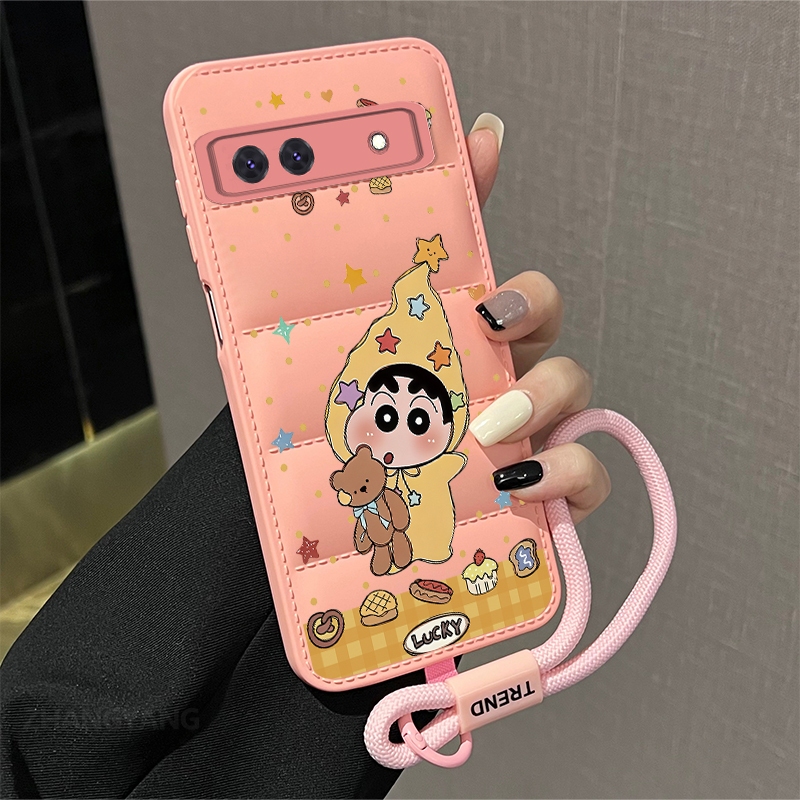 Ốp Lưng Cho Google Pixel 6 Pixel 6A Pixel 6 Pro Advanced 3D Xuống Áo Khoác Thiết Kế Mới Vỏ Điện Thoại Thẩm Mỹ Hoạt Hình Đơn Giản Họa Tiết Miễn Phí Tinh Tế Dây