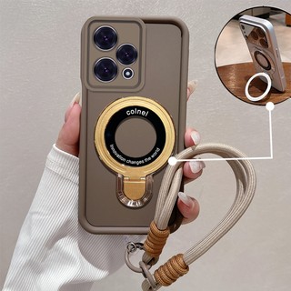 Ốp Lưng Cho OPPO Reno 15 5G Reno 15 Pro 5G Cao Cấp Tối Giản Chống Rơi Điện Thoại Thẩm Mỹ 3D Kim Loại Giá Đỡ Điện Thoại Miễn Phí Tinh Tế Dây