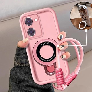 Ốp Lưng Cho Redmi A5 4G Cao Cấp Tối Giản Chống Rơi Điện Thoại Thẩm Mỹ 3D Kim Loại Giá Đỡ Điện Thoại Miễn Phí Tinh Tế Dây